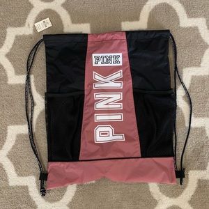 Pink drawstring backpack